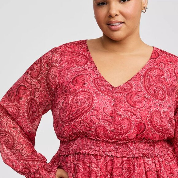 Torrid Mini Lurex Chiffon Tiered Dress 4X - Picture 3 of 5